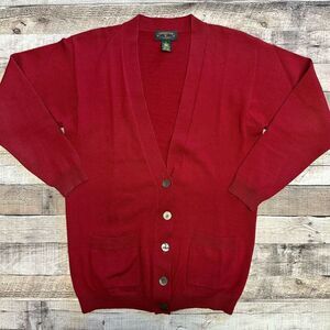 Vintage Charter Club Classic Merino Wool Button Down Holiday Winter Cardigan